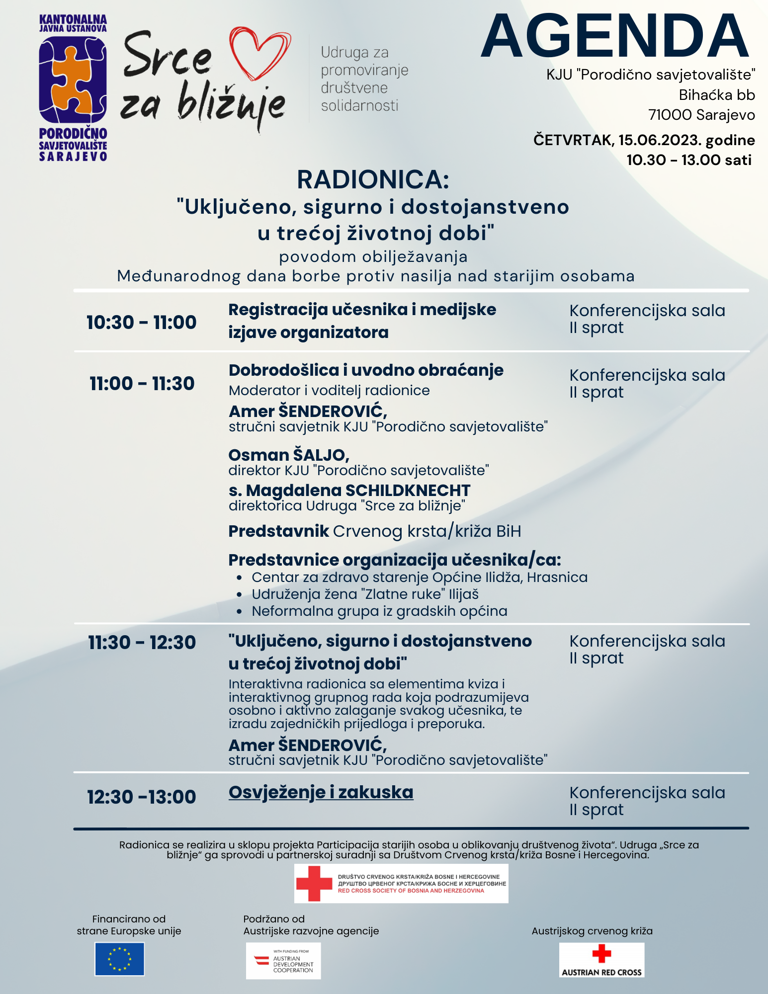 U KJU ”Porodično savjetovalište” Sarajevo obilježen Međunarodni dan borbe protiv nasilja nad starijim osobama